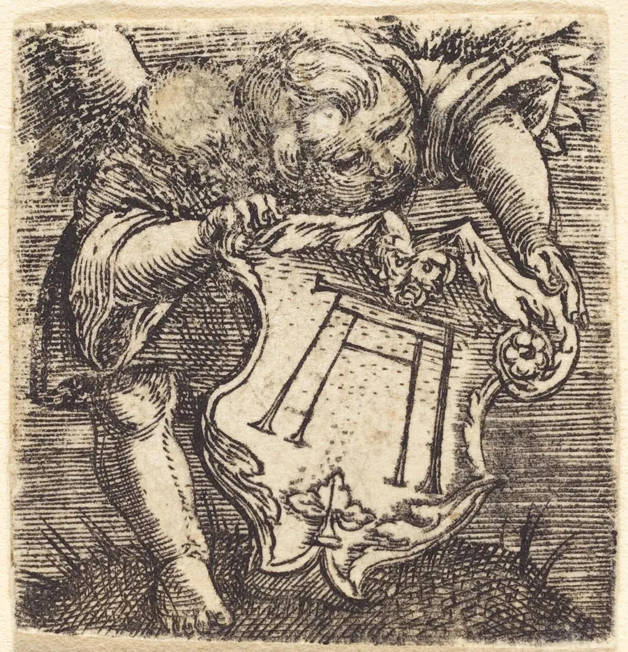Putto Holding a Shield with the Monogram of Altdorfer by Albrecht Altdorfer