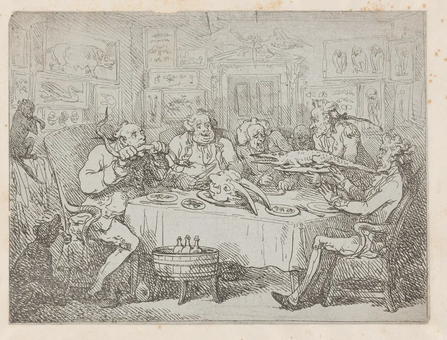 The Banquet Scene: a Repast of the Acclimitative Order (Peter's Prophesy, or the President and the Poet) by John Wolcot