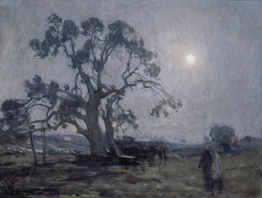 Abraham's Oak by Henry Ossawa Tanner, born Pittsburgh, PA 1859-died Paris, France 1937