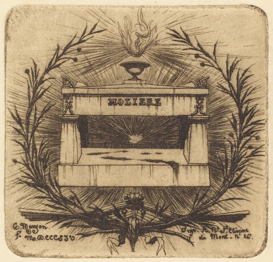 Le tombeau de Molière, au Père-Lachaise, Paris (Moliere's Tomb, in Père-Lachaise Cemetary, Paris) by Charles Meryon