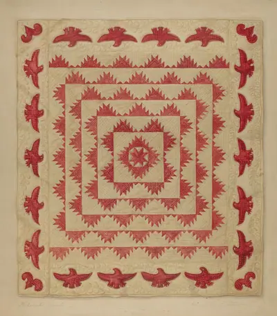 Patchwork Quilt with Eagles