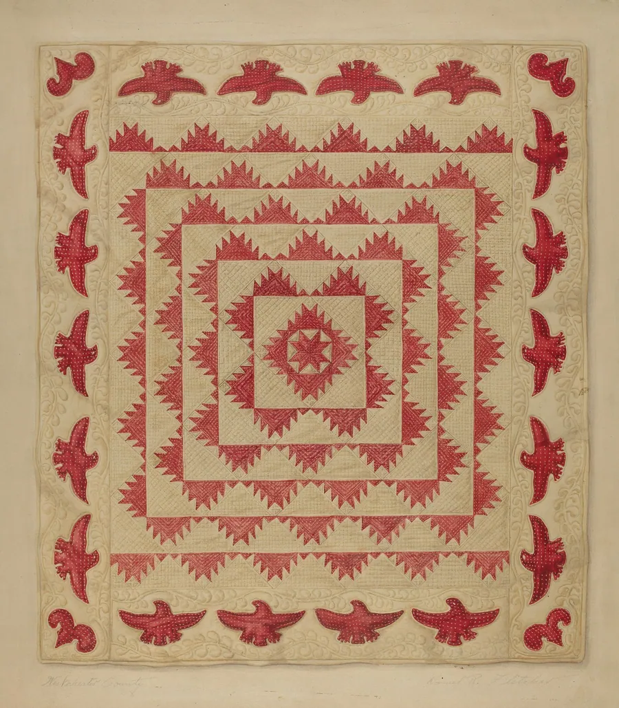 Patchwork Quilt with Eagles by Daniel Fletcher