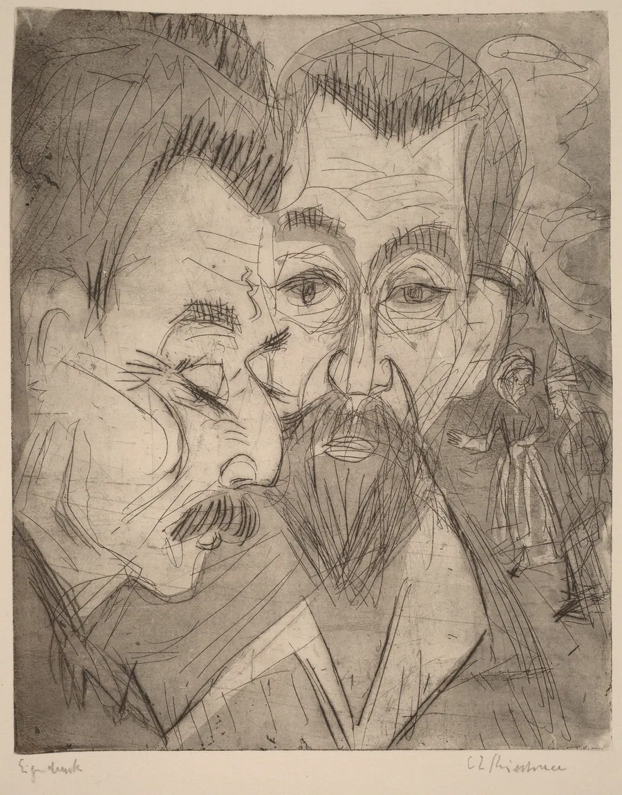 Two Peasant Heads by Ernst Ludwig Kirchner