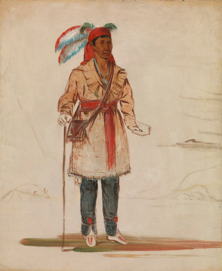 Ee-tów-o-kaum, Both Sides of the River, Chief of the Tribe by George Catlin, born Wilkes-Barre, PA 1796-died Jersey City, NJ 1872