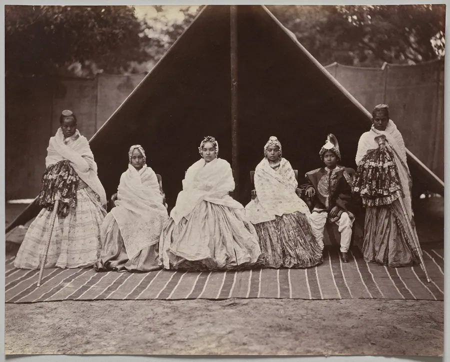 Three of Sri Tung Bahadur's Favorite Wives and His Youngest Son by Bourne & Shepherd