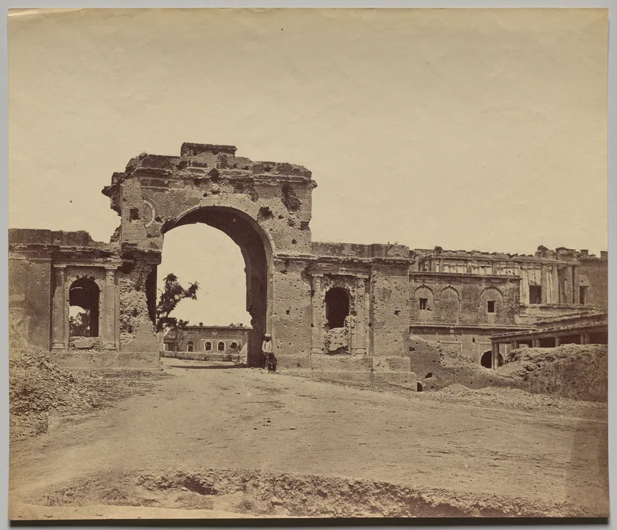 Gateway Leading into the Residency, held by Captain Aitken, 13th Bengal Native Infantry, commonly called the Bailee Guard Gate by Felice A. Beato