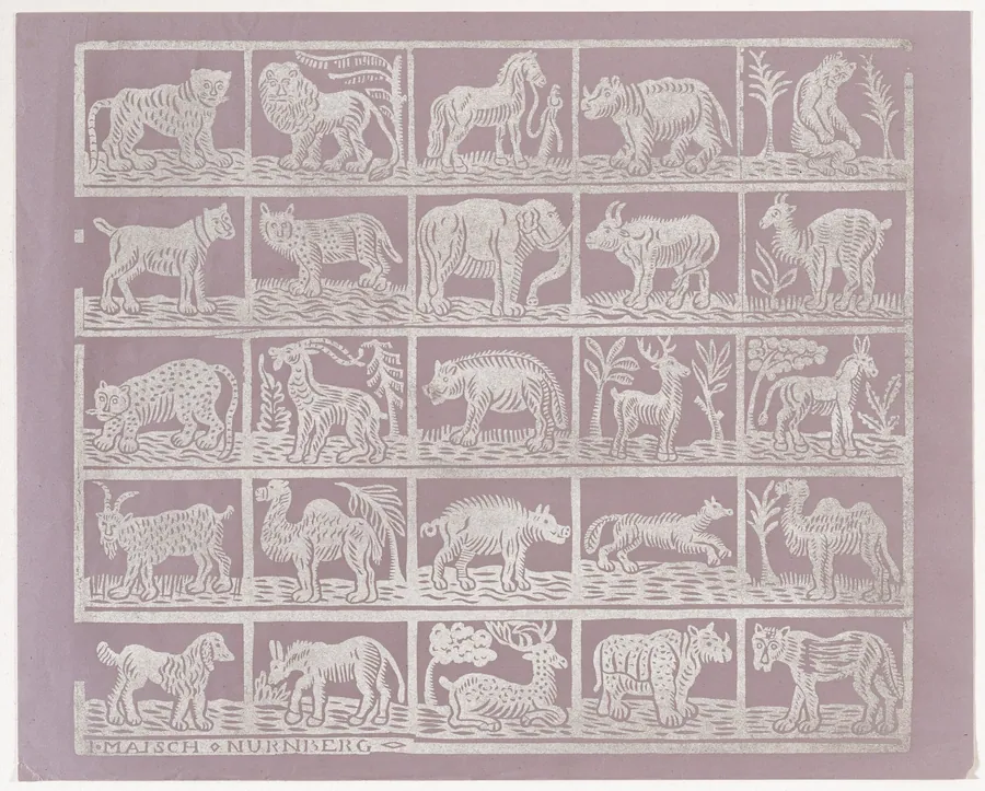 Endpaper with Animals by Johann Maisch