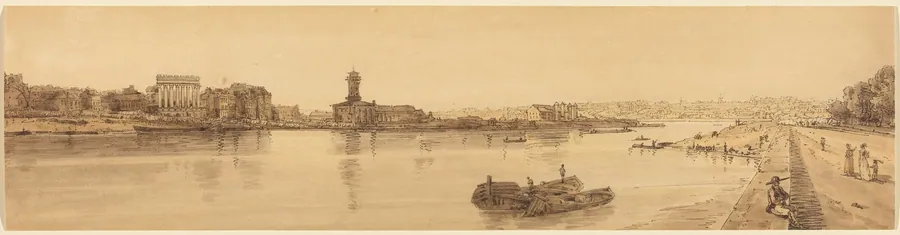 View of the Village of Chaillot from the  Pont de la Concorde: pl.17 by Thomas Girtin