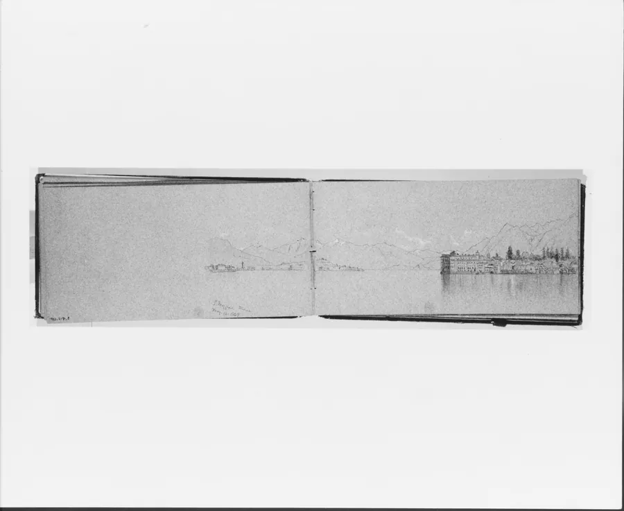 Lake Maggiore May 12 1869 (recto, from sketchbook) by Jervis McEntee