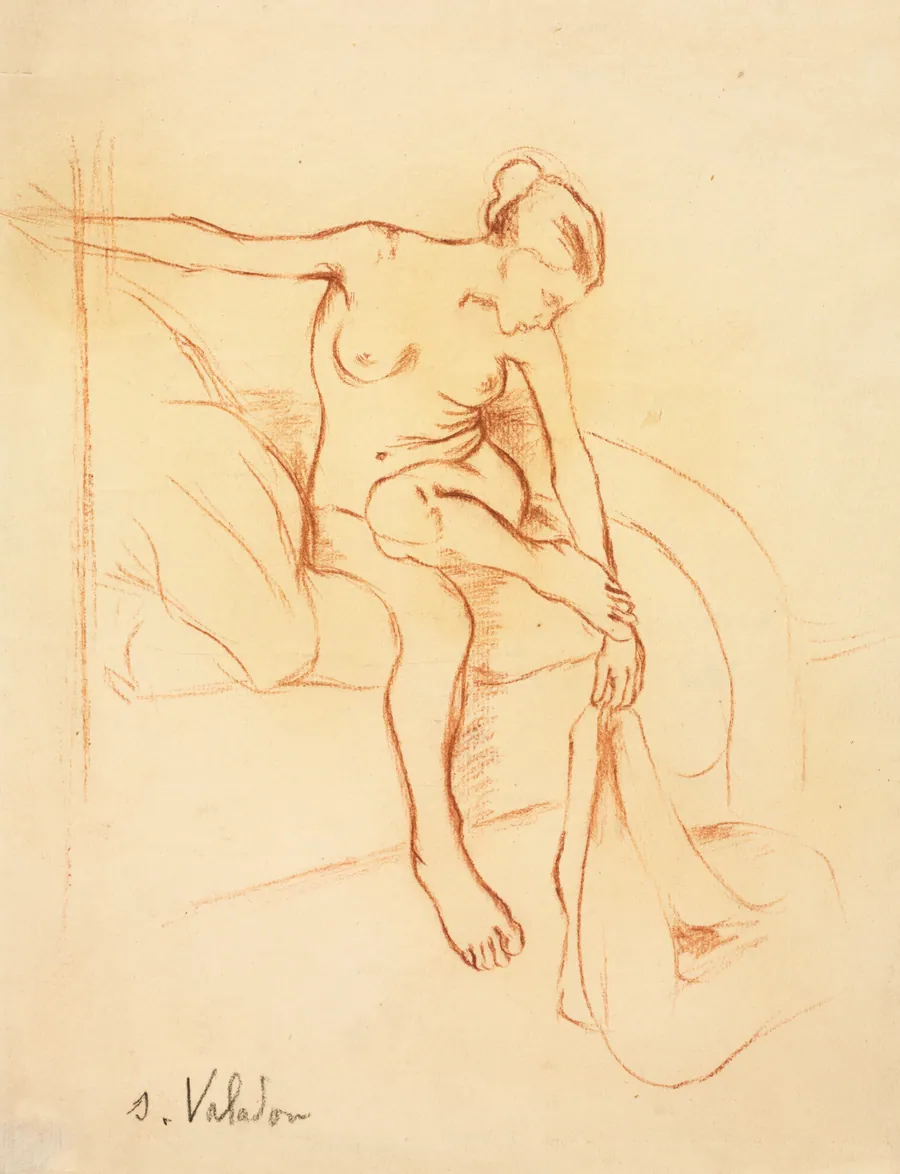 Nude Woman Seated on a Bed by Suzanne Valadon