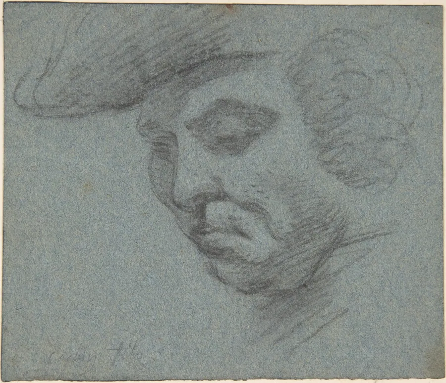 Head of Man Facing Left by Charles Nicolas Cochin II