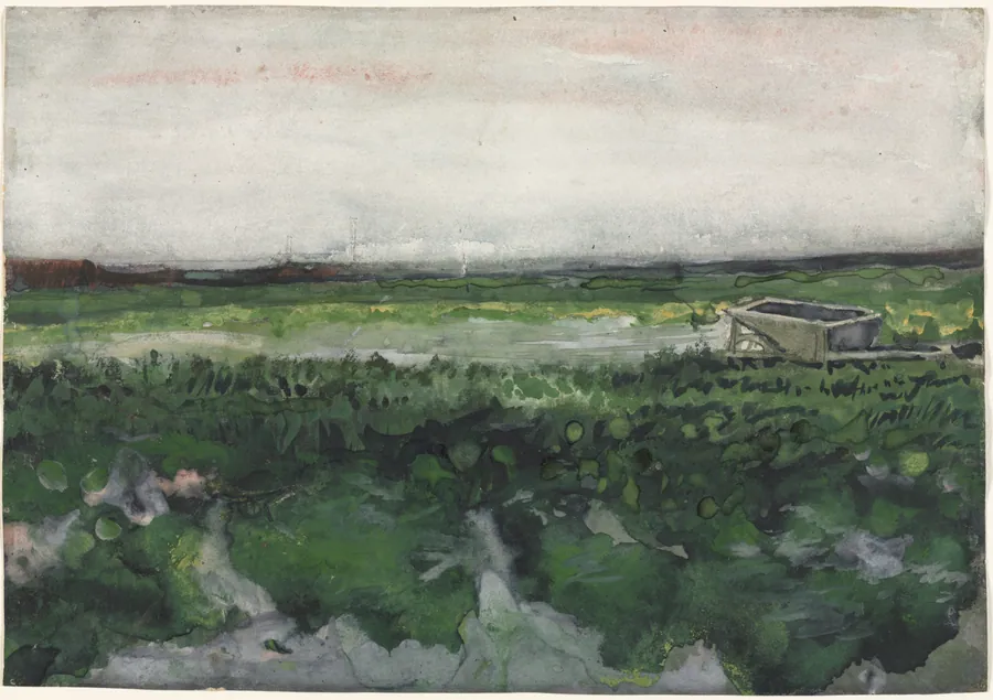 Landscape with Wheelbarrow by Vincent van Gogh