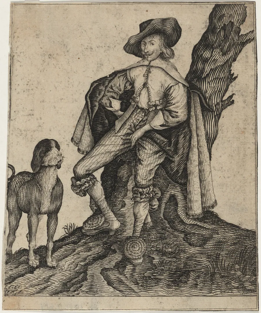 Man With a Dog by Unknown 19th Century