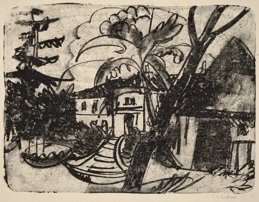 Danish Farm with Manor House by Ernst Ludwig Kirchner