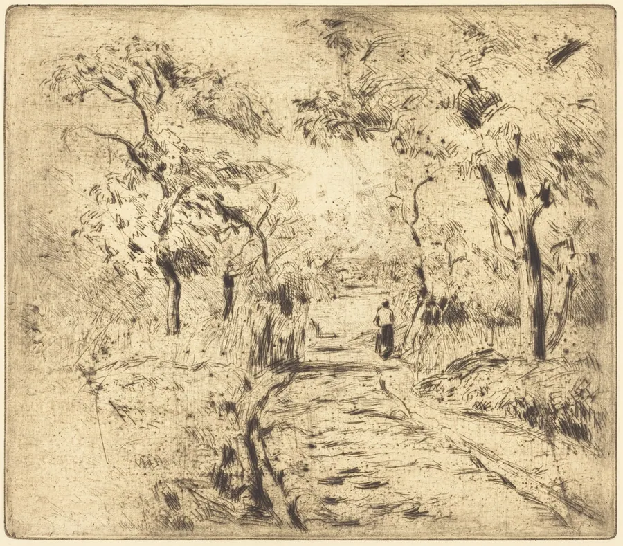 In the Fields at Ennery (Dans les champs, a Ennery) by Camille Pissarro