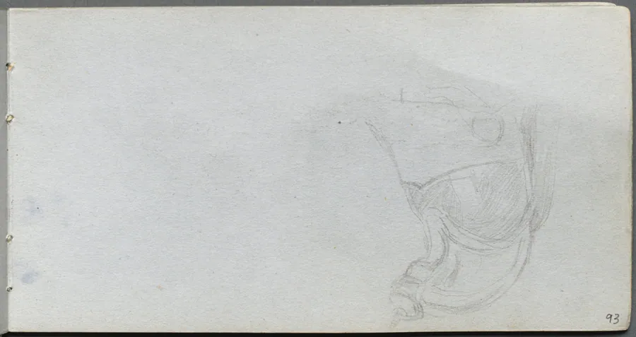 Sketchbook, page 93: Study of a Saddle by Ernest Meissonier