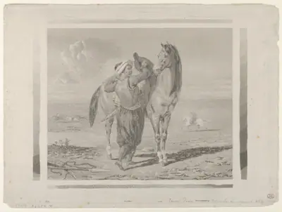 A Turk Saddling His Horse