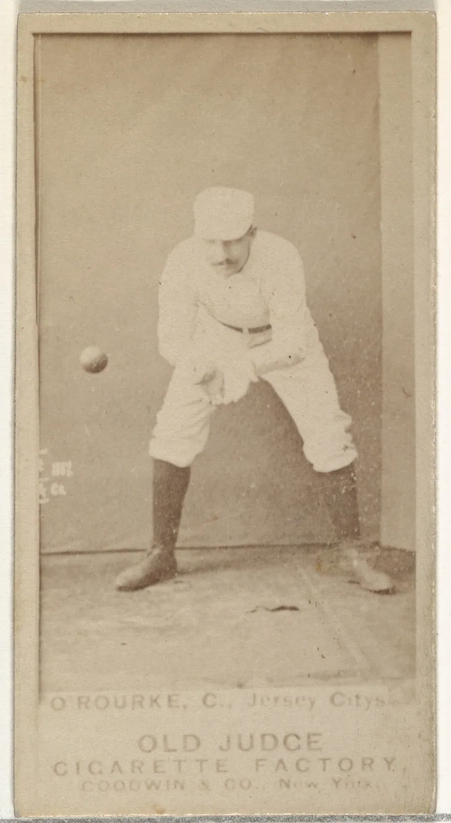 Thomas Joseph "Tom" O'Rourke, Catcher, Jersey City Skeeters, from the Old Judge series (N172) for Old Judge Cigarettes by Goodwin & Company