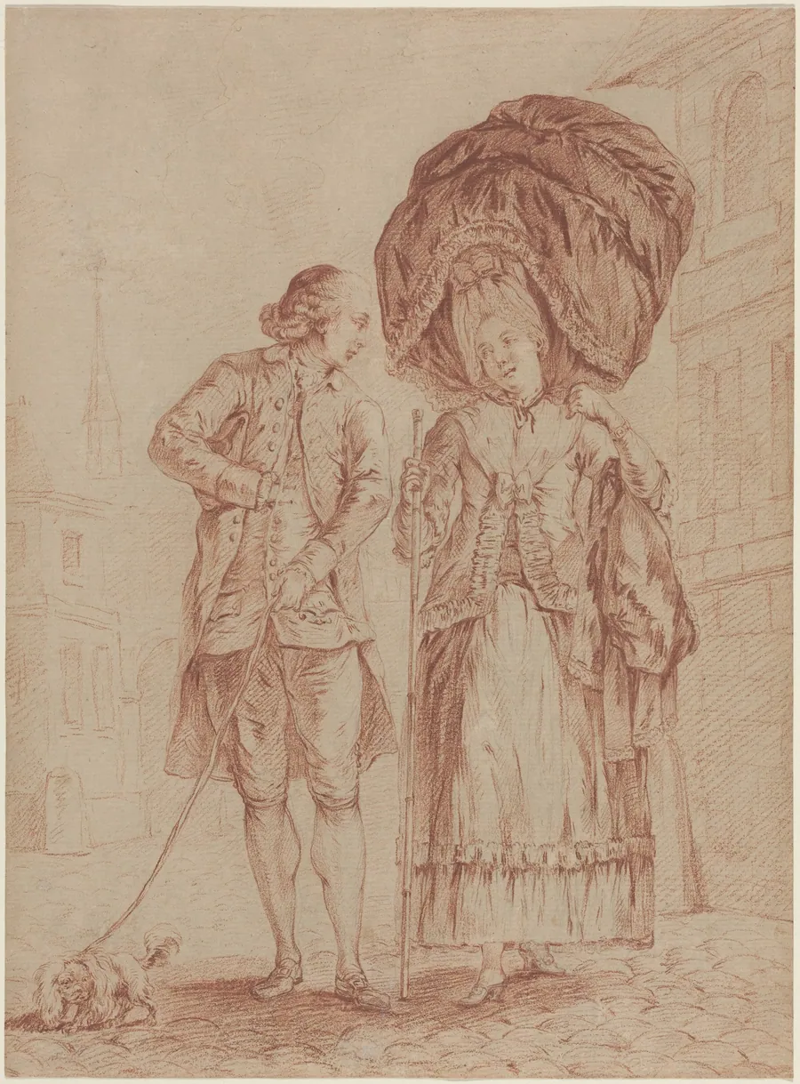 A Cleric Accompanying a Lady on Her Morning Walk by Pierre Thomas Le Clerc
