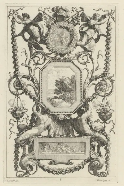 Ornamental Panel Surmounted by a Medallion with a Sacrifice