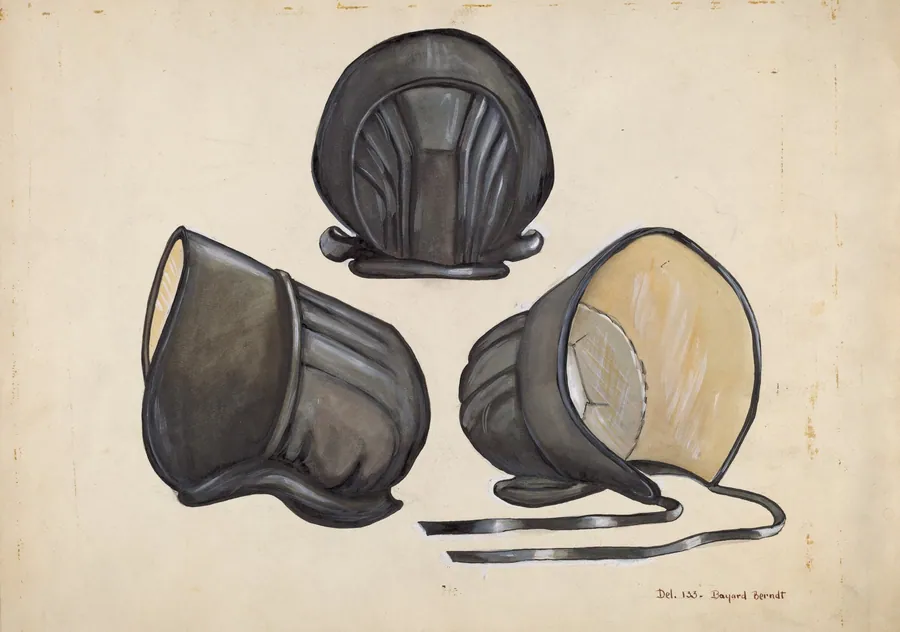 Black Satin Bonnet by B. Berndt