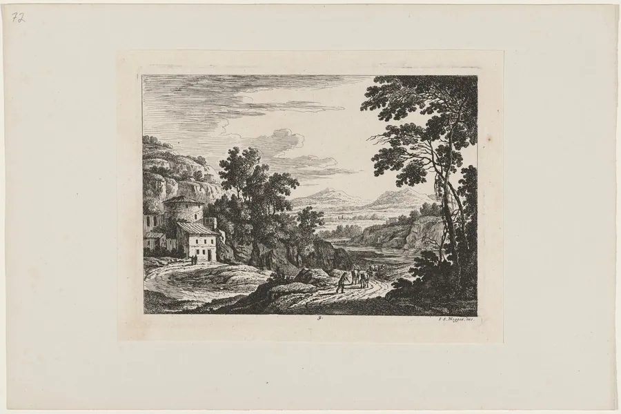 Cattle Drover in an Italian Landscape by Johann Christoph Dietzsch