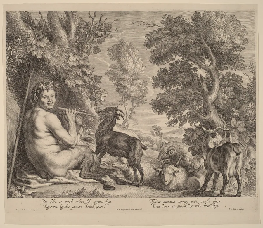 Pan Playing the Flute by Schelte Adams Bolswert