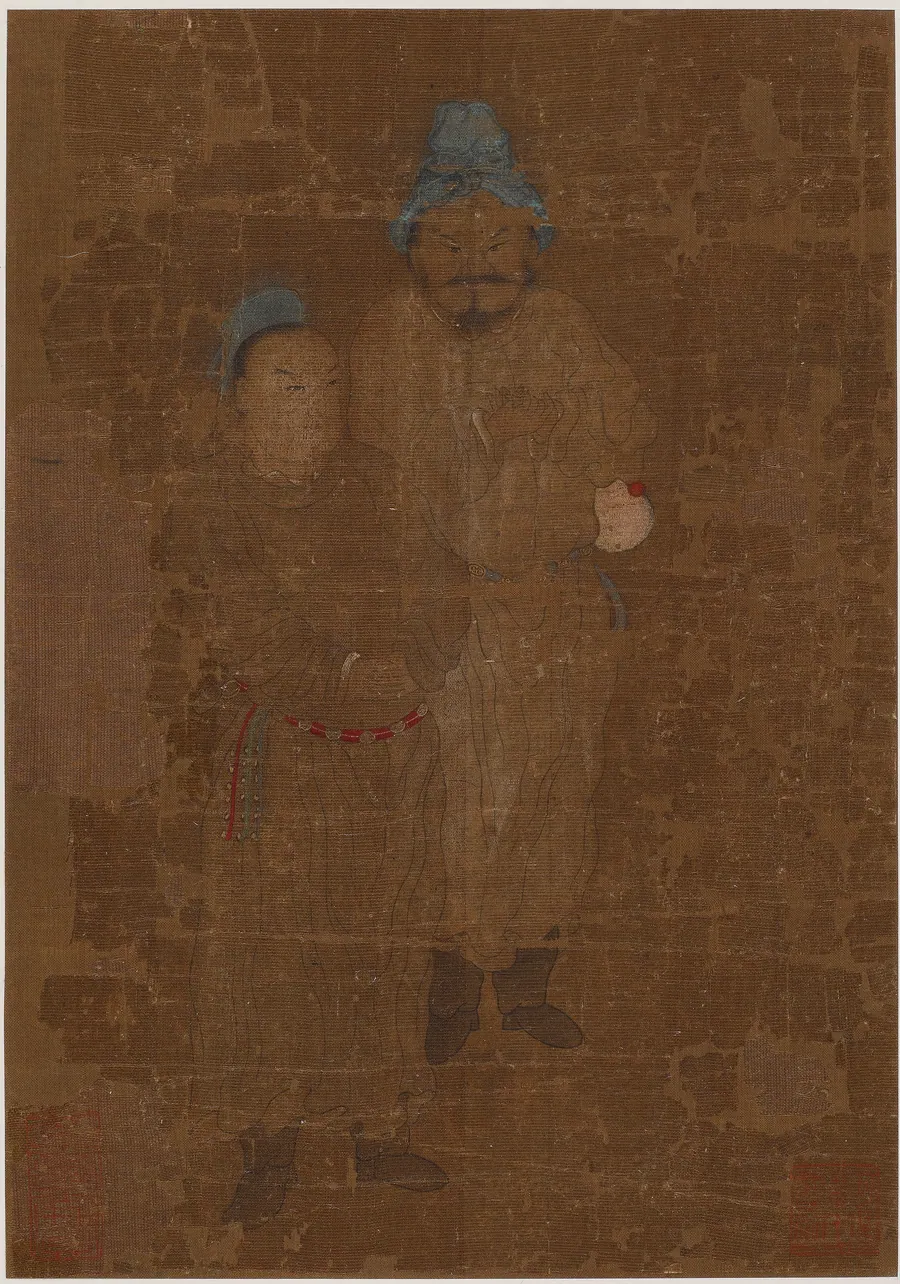 Two male figures, standing by Formerly attributed to Cao Ba (ca. 704-ca. 770)