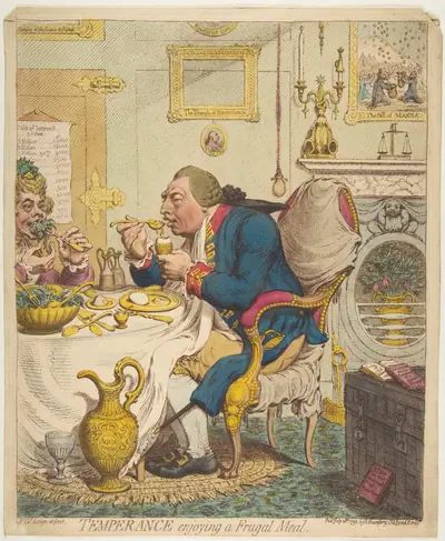 Temperance Enjoying a Frugal Meal