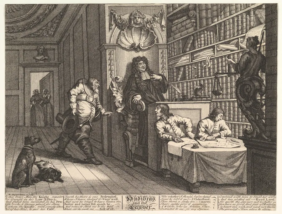 Hudibras and the Lawyer (Twelve Large Illustrations for Samuel Butler's Hudibras, Plate 12) by Philip Overton