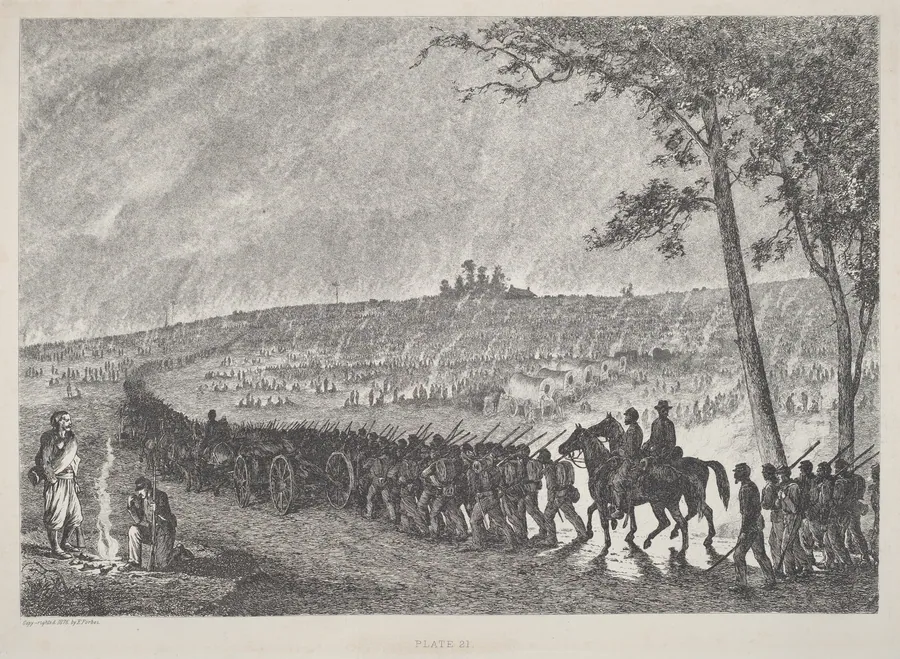 Going Into Camp at Night by Edwin Forbes