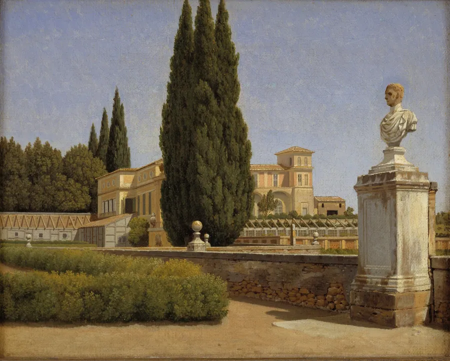 Parti i Villa Albanis have. Rom by C.W. Eckersberg