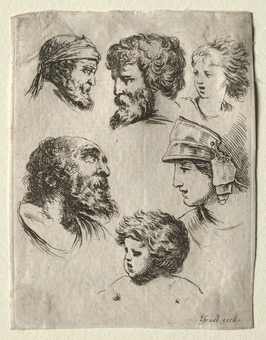 Book for Learning to Draw (Livre pour apprendre à dessiner): Six Portrait Heads by Stefano Della Bella