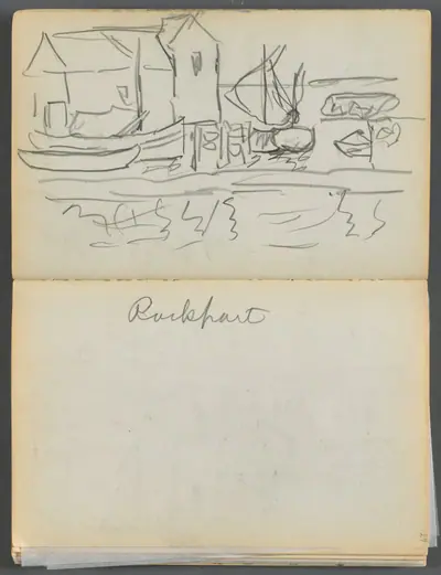 Sketchbook- The Granite Shore Hotel, Rockport, page 028 & 29: "Rockport"