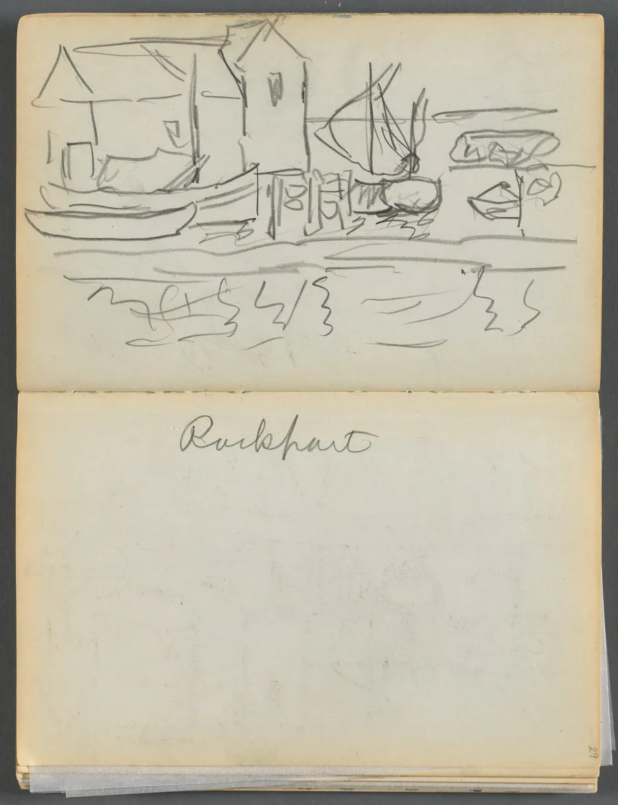 Sketchbook- The Granite Shore Hotel, Rockport, page 028 & 29: "Rockport" by Maurice Prendergast