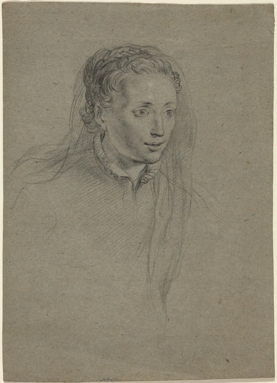 Young Woman with Braided Hair and a Veil by Ottavio Leoni