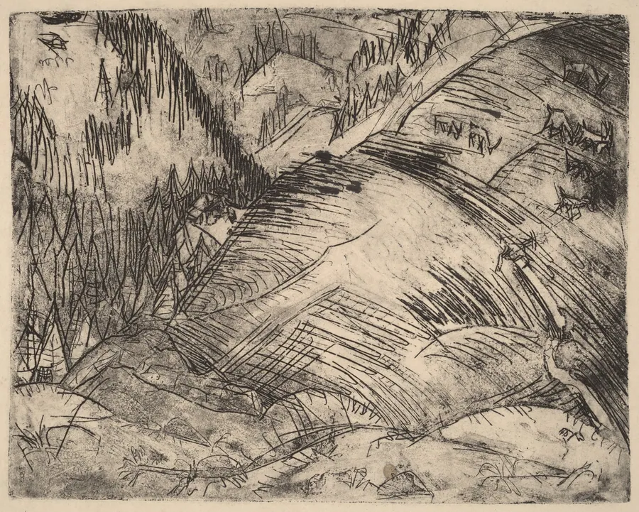 Mountain Slope with Goats by Ernst Ludwig Kirchner