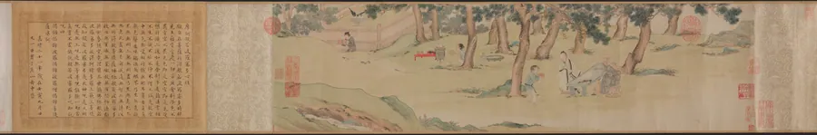 Zhao Mengfu Writing the Heart (Hridaya) Sutra in Exchange for Tea by Qiu Ying