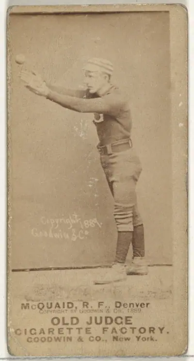 Mortimer Martin "Mart" McQuaid, Right Field, Denver, from the Old Judge series (N172) for Old Judge Cigarettes