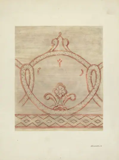 Wall Painting, Restoration Drawing from Reassembled Fragments