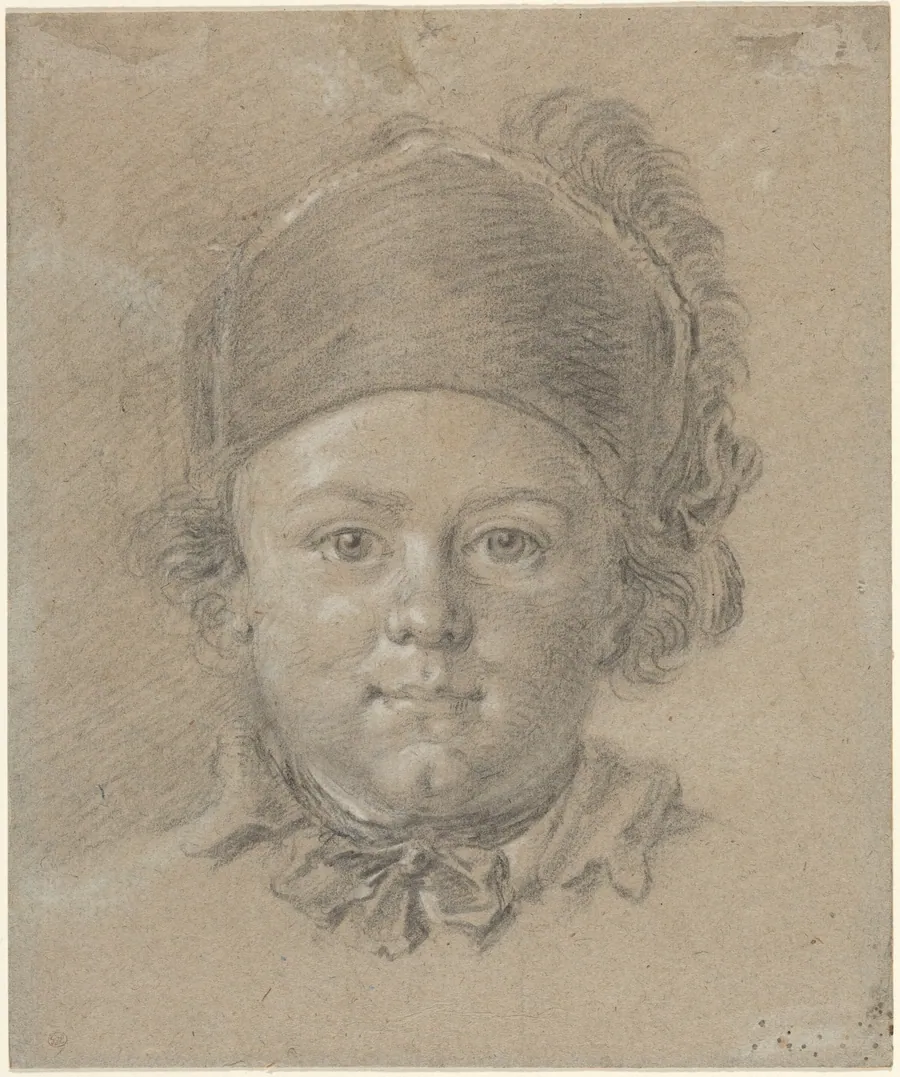 A Boy Wearing a Military Cap by French 18th Century