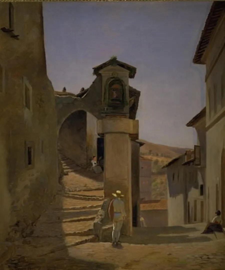 Gadeparti i Subiaco. Studie by Julius Friedlænder