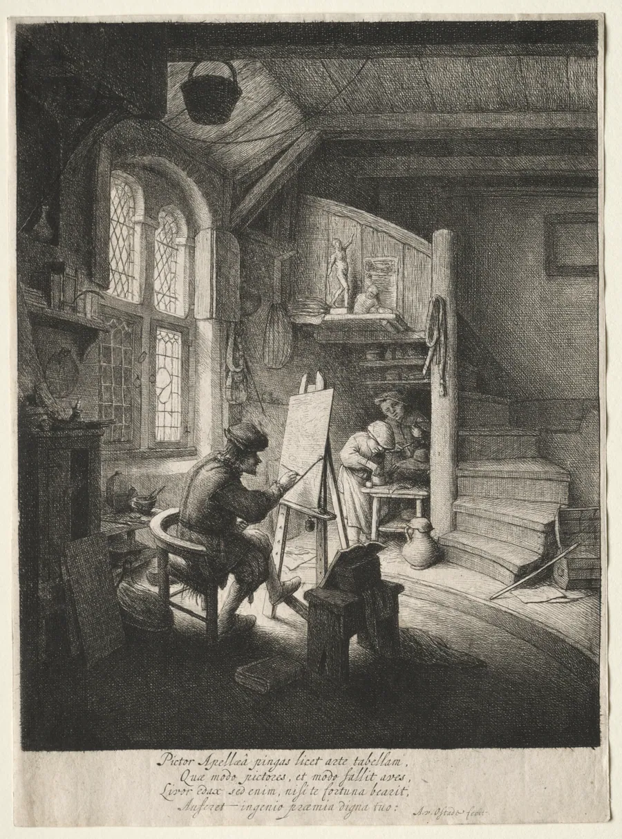 The Painter's Studio by Adriaen van Ostade