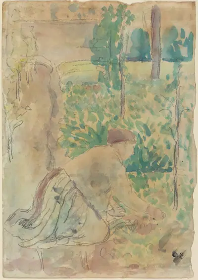 Woman Working in a Garden