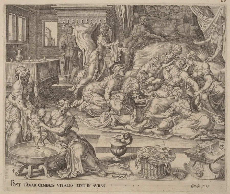 Birth of Pharez and Zara by Herman Jansz Muller