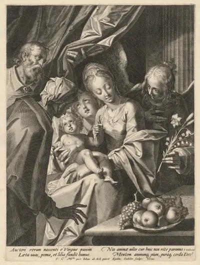 The Holy Family with Saint Anne and Two Angels