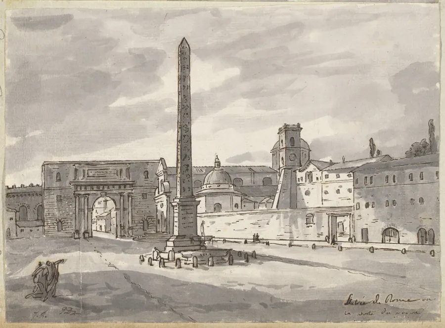 The Piazza del Popolo by Jacques-Louis David