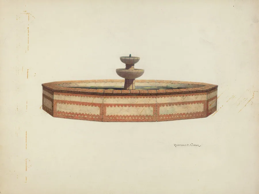Mission Fountain by Raymond E. Noble