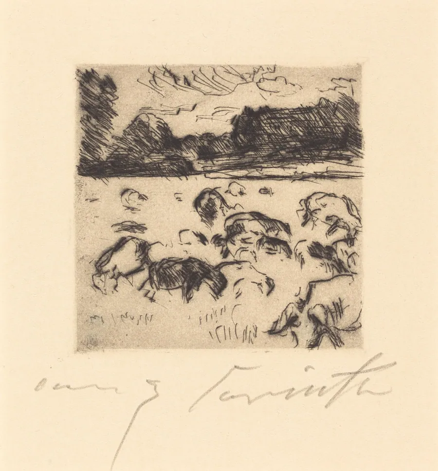 Weidende Schafe (Grazing Sheep) by Lovis Corinth