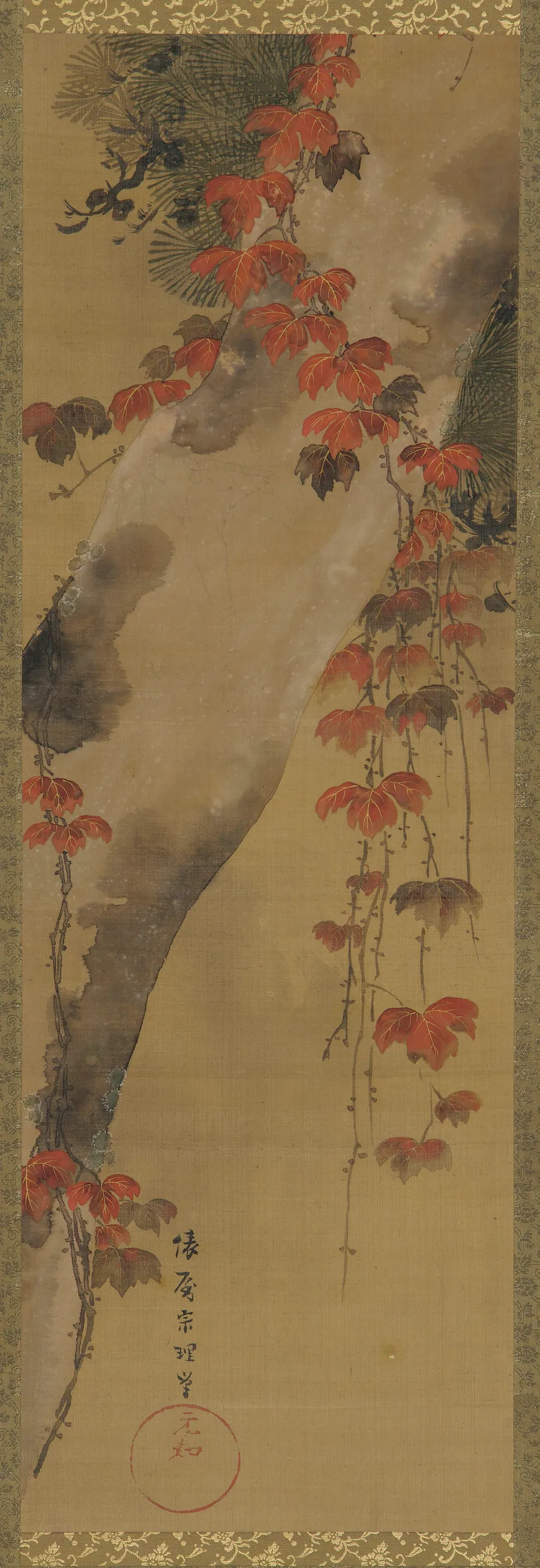 Pine tree and autumn vine by Tawaraya Sori I